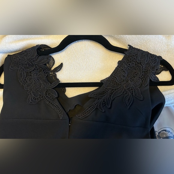Like New APT.9 Black Jumpsuit with flower appliqué - Picture 11 of 12